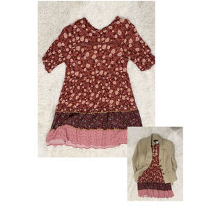 Knox Rose Floral Print Boho Tiered Mini Dress - Sz. Small (EUC)